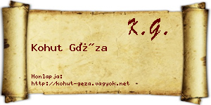 Kohut Géza névjegykártya