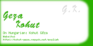 geza kohut business card