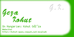 geza kohut business card